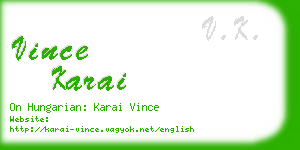 vince karai business card